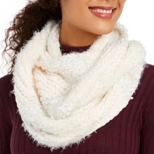 INC Women’s White Mixed-Yarns Loop Scarf